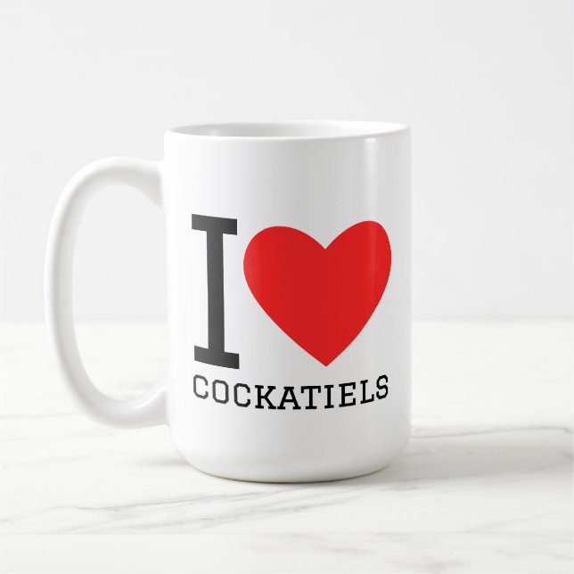 I love cockatiels kaffemugg (Vänster)