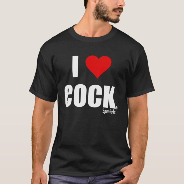 I Love Cocker Spaniels T Shirt (Framsida)
