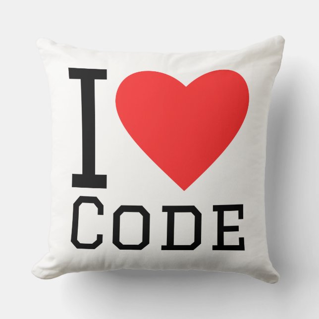 I love code kudde (Framsida)