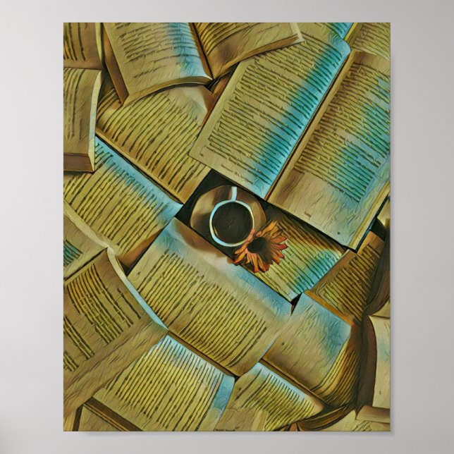 I love coffee and books poster (Framsidan)