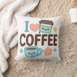 I Love Coffee Cute Kawaii Sticker – Adorable Coffe Kudde