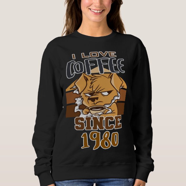 I love coffee since 1980 t shirt (Framsida)