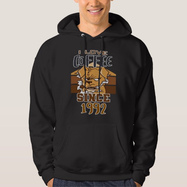 I love coffee since 1992 hoodie (Framsida)