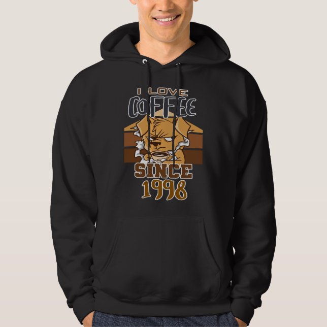 I love coffee since 1998 hoodie (Framsida)
