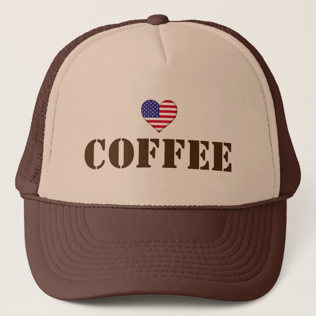I Love Coffee™ Trucker Hat Keps (Framsida)