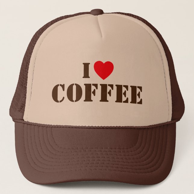 I Love Coffee™ Truckerhatt Keps (Framsida)