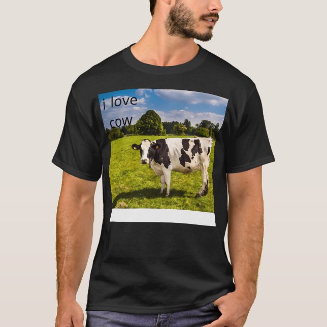 I Love Cow T Shirt (Framsida)