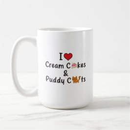 I Love Cream Cakes & Puddy Cats Kaffemugg