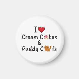 I Love Cream Cakes & Puddy Cats Magnet