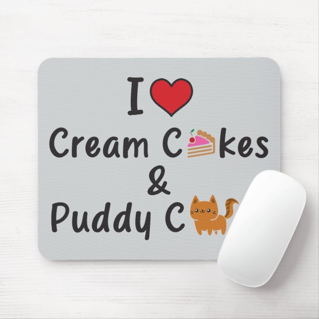 I Love Cream Cakes & Puddy Cats Musmatta (Med mus)