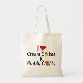 I Love Cream Cakes & Puddy Cats Tygkasse