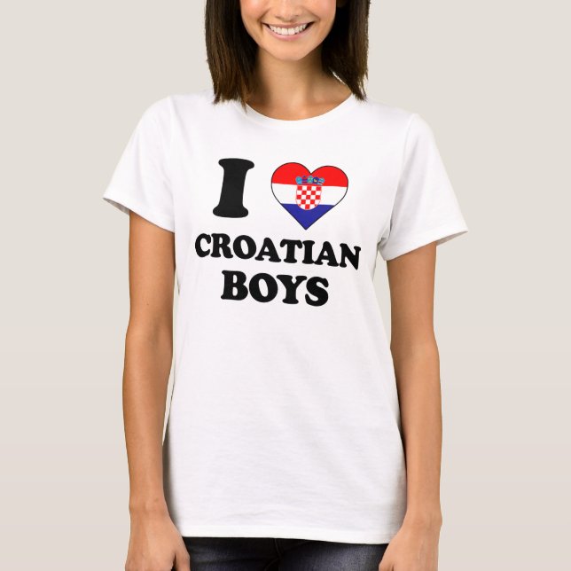 I love Croatian Boys Tee Shirt (Framsida)