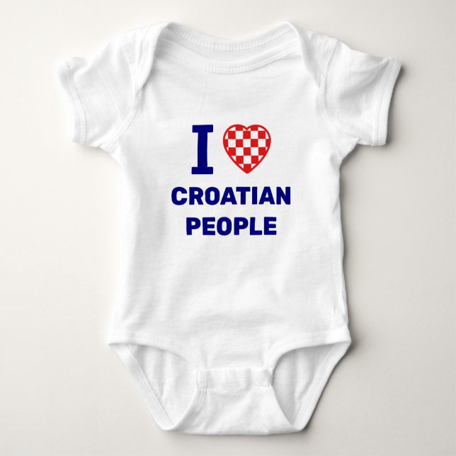 I Love Croatian People T Shirt (Framsida)