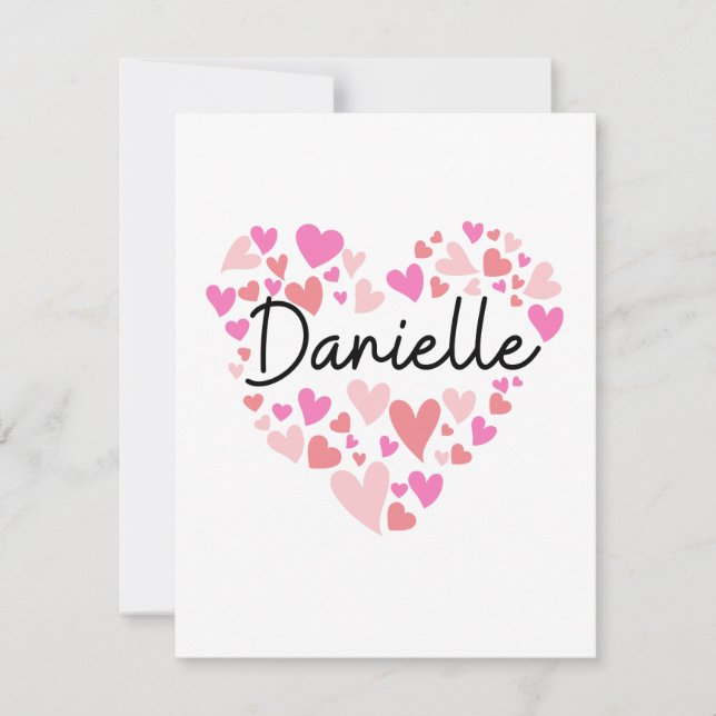 I love Danielle - hearts for Danielle Tack Kort (Framsida)