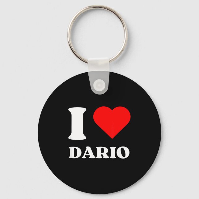 I Love Dario I Heart Dario Name Y2k Valentines Day Nyckelring (Framsida)
