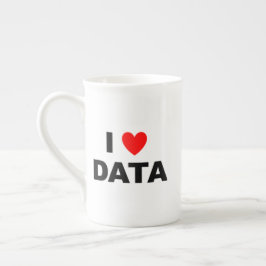 I Love Data Bone China Mug | Geek Coffee Cup Benporslin Mugg