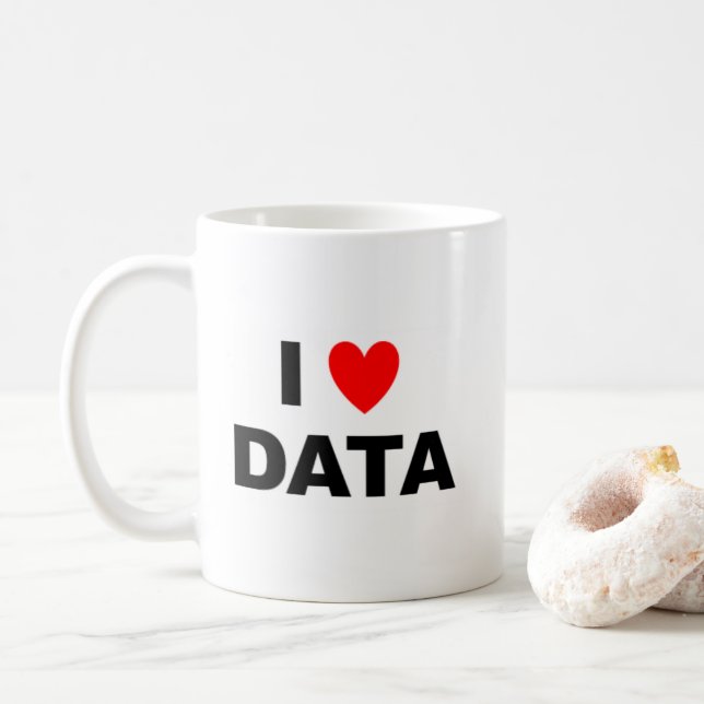 I Love Data Mug | Geek Coffee Cup Kaffemugg (Med munk)