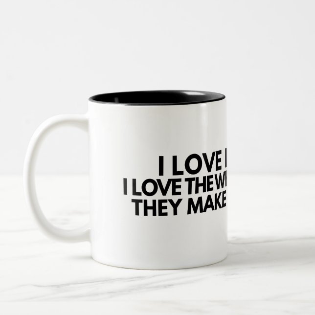 I Love Deadlines Whooshing Noise Funny Office Mug Två-Tonad Mugg (Vänster)