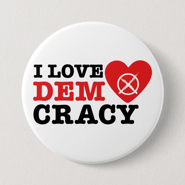 I Love Democracy Pin Knapp (Framsida)