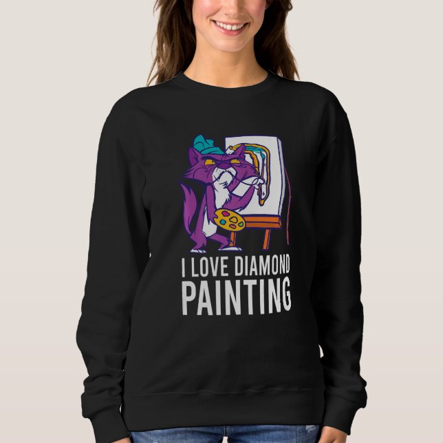 I Love Diamond Painting Painter Artist Brush Artwo T Shirt (Framsida)