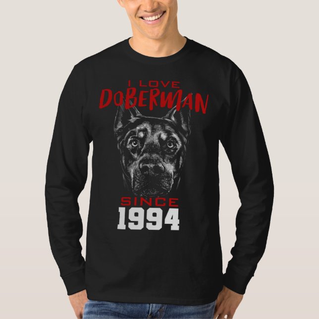 I love doberman since 1994 t shirt (Framsida)