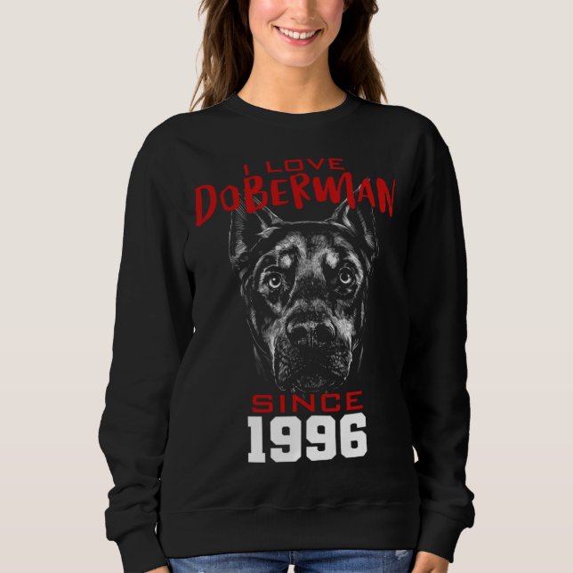 I love doberman since 1996 t shirt (Framsida)