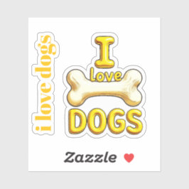 i love dogs klistermärken