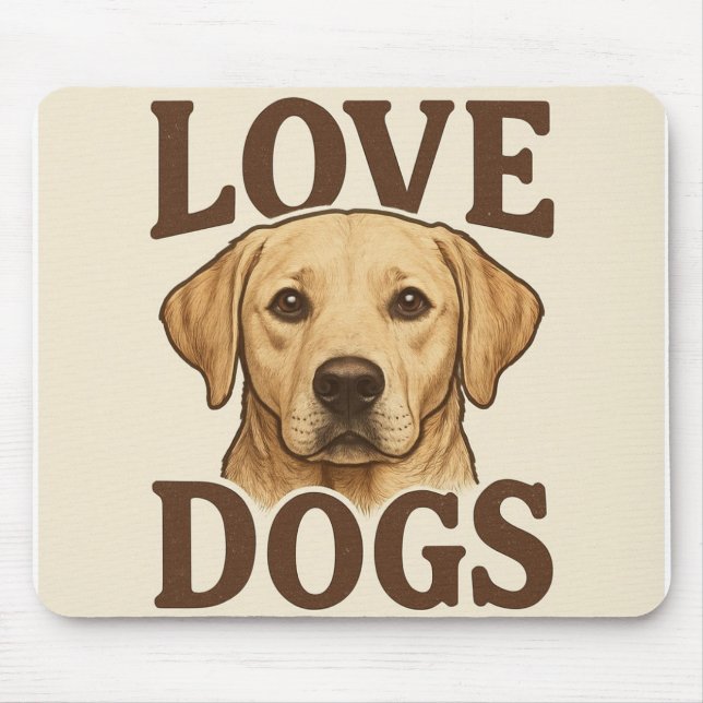 I Love Dogs Mouse Pad Musmatta (Framsidan)