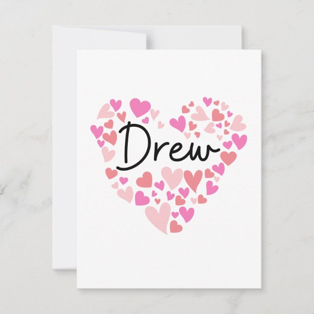 I love Drew - hearts for Drew Tack Kort (Framsida)