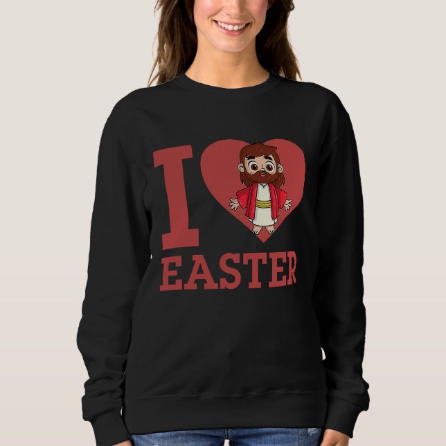 I Love Easter I Heart Easter Christian Jesus Chris T Shirt (Framsida)
