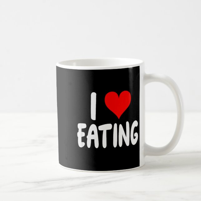 I Love Eating Food - Heart -  Kaffemugg (Höger)