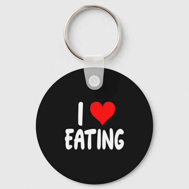 I Love Eating Food - Heart -  Nyckelring (Framsida)