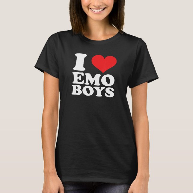 I Love Emo Boys T Shirt (Framsida)