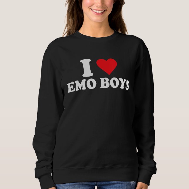 I Love Emo Boys T Shirt (Framsida)