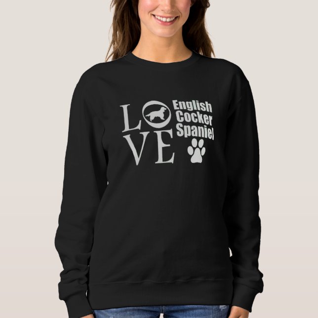 I Love English Cocker Spaniel Dog Funny Dogs Owner T Shirt (Framsida)