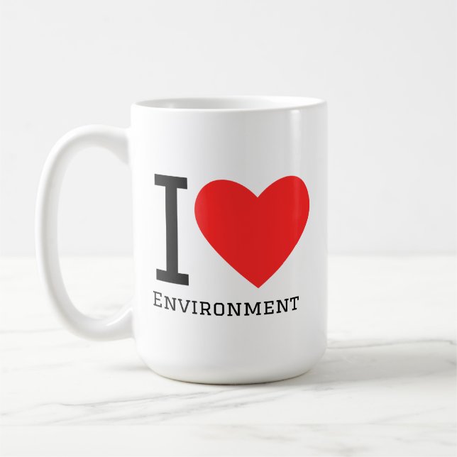 I love environment square sticker kaffemugg (Vänster)