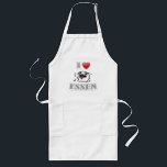 I love Essen Ich liebe Essen Långt Förkläde<br><div class="desc">Lustiges Design mit „I ❤️ Essen“ und einem hungrigen Cartoon-Monster. Perfekt für Foodies,  Kochfans und alle,  die gutes Essen lieben!</div>