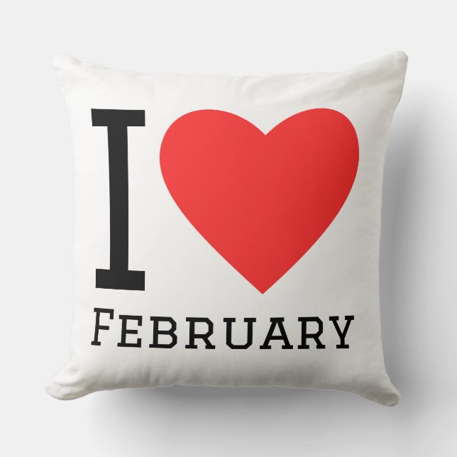 I love february kudde (Framsida)