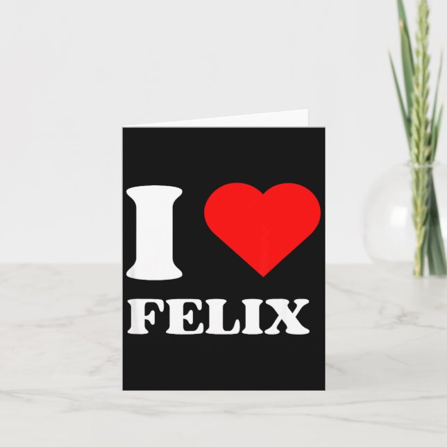 I Love Felix I Heart Felix Name Y2k Valentines Day Kort (Framsida)