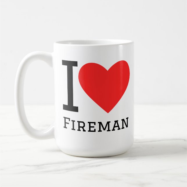 I love fireman  kaffemugg (Vänster)