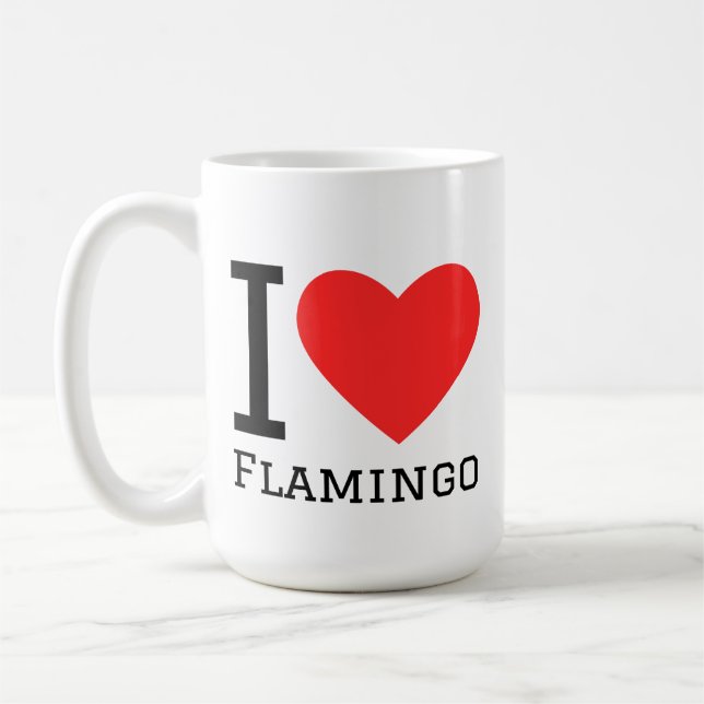 I love flamingo  kaffemugg (Vänster)