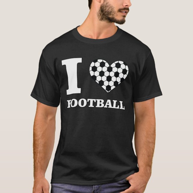 I Love Football / Soccer T Shirt (Framsida)