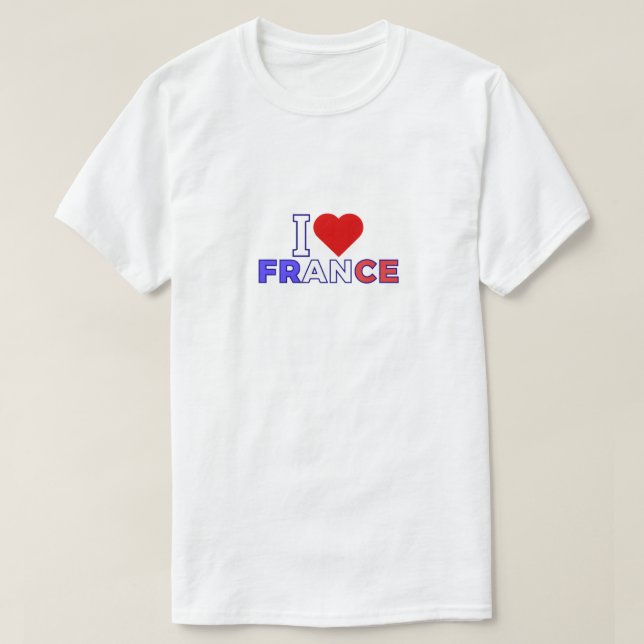 I Love France T Shirt (Design framsida)