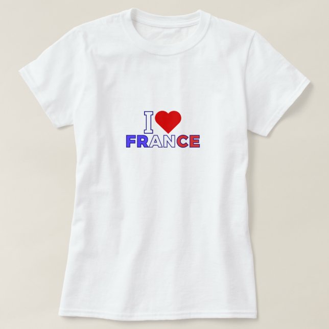 I Love France T Shirt (Design framsida)