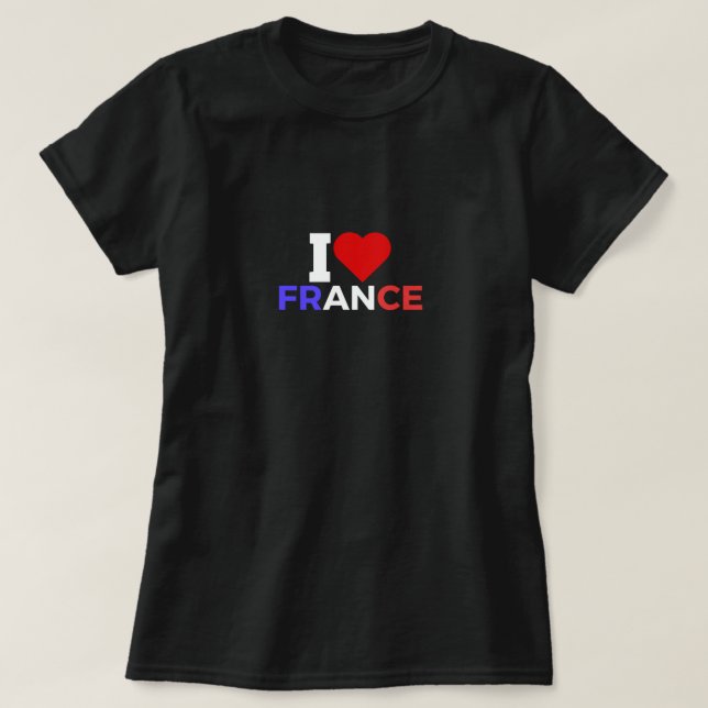 I Love France T Shirt (Design framsida)