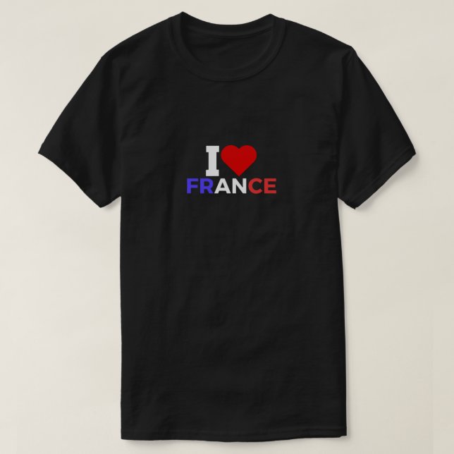 I Love France T Shirt (Design framsida)