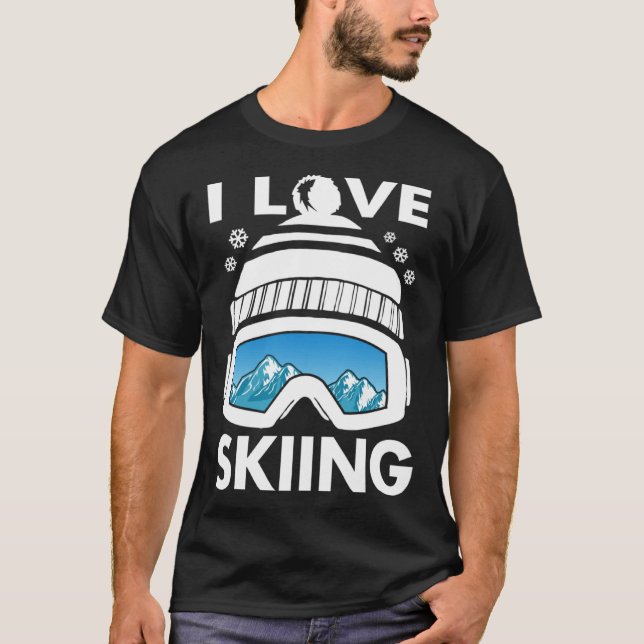 I Love Freestyle Skiing Googles Ski Poles Goggles  T Shirt (Framsida)