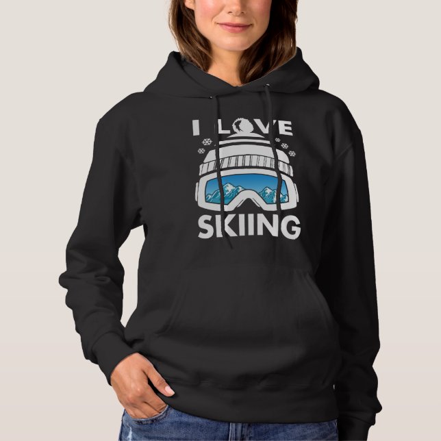 I Love Freestyle Skiing Googles Ski Poles Goggles  T Shirt (Framsida)