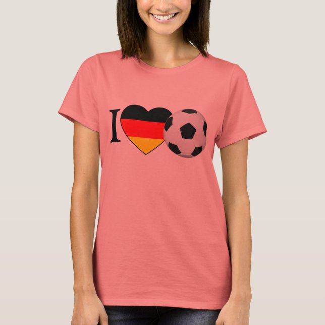 I Love Fussball Deutschland T Shirt (Framsida)