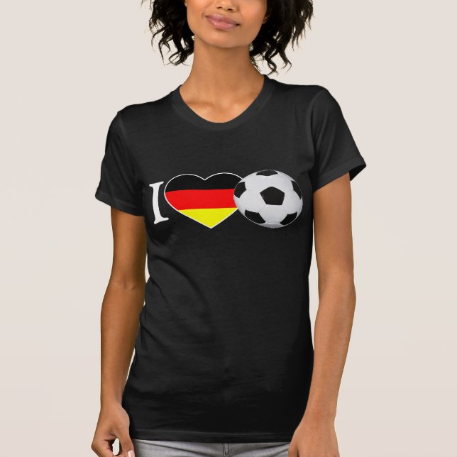 I Love Fussball Deutschland Tee Shirt (Framsida)